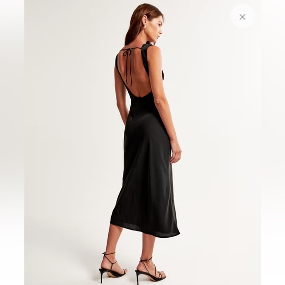 Abercrombie & Fitch Draped High-Neck Shell Midi Dress - Picture 7 of 8